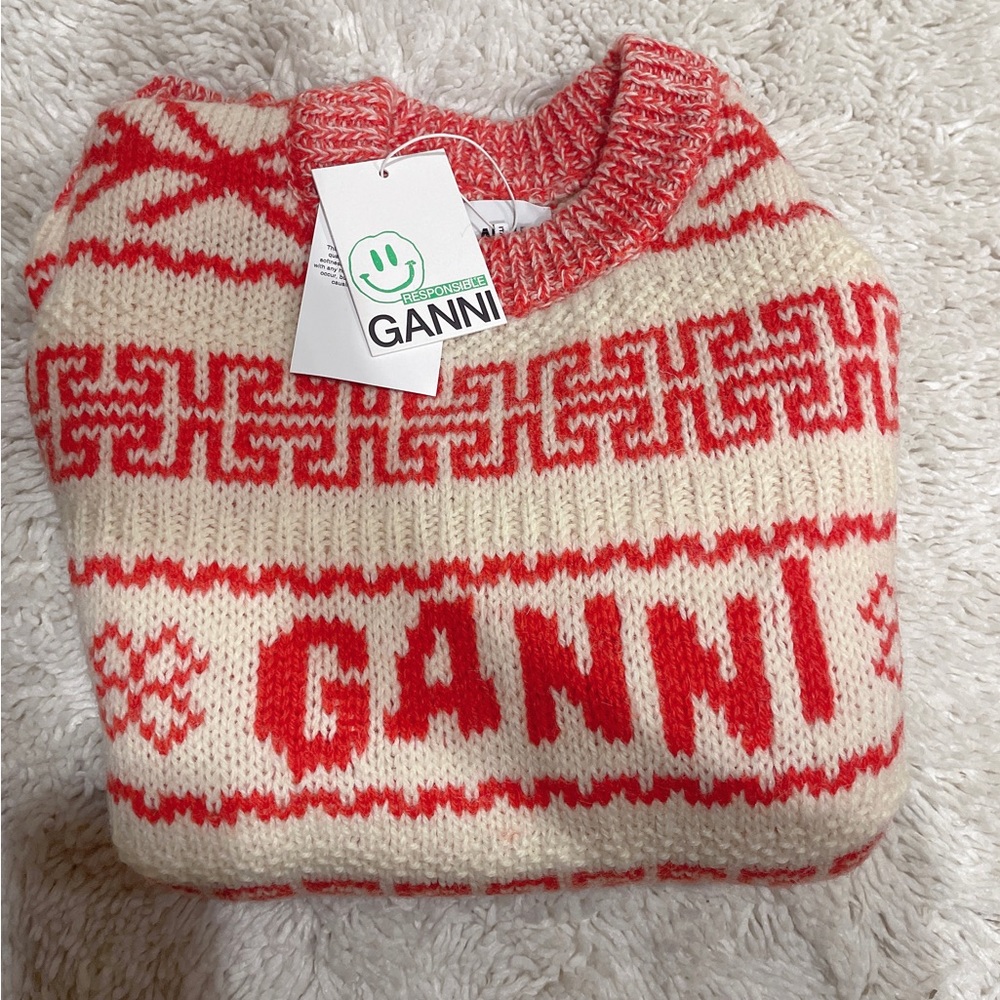 Ganni Egret Wool Pullover Sweater - Picture 9 of 9